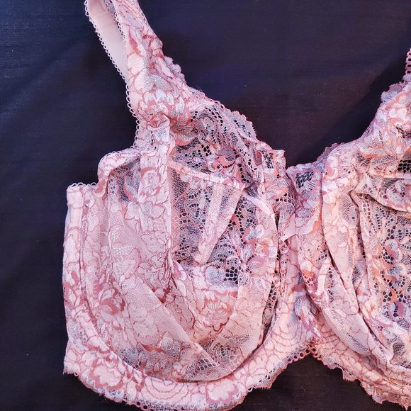 Pretty Secrets Ella Bra Size (32J) Dusty Rose Lace - Picture 1 of 4